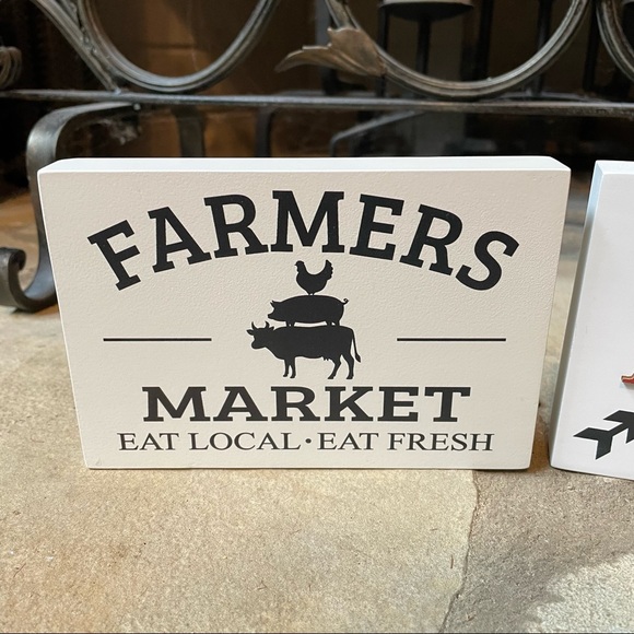 NWT Farmhouse Set of Kitchen Decor, Standing Signs, Hanging Metal Wall Key… - Picture 5 of 15